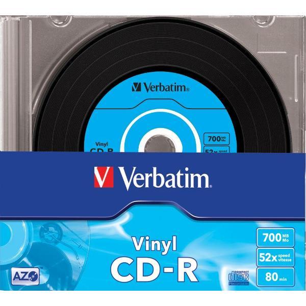 Диск CD-R Verbatim 700 МБ 52X AZO Data Vinyl, 10 шт. тонк короб
