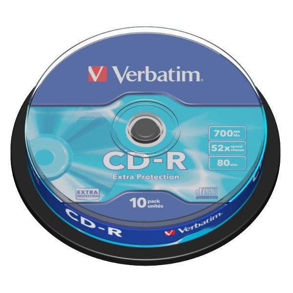 Диск CD-R Verbatim 700 МБ 52X Extra Protection, 10 шт. шпиндель