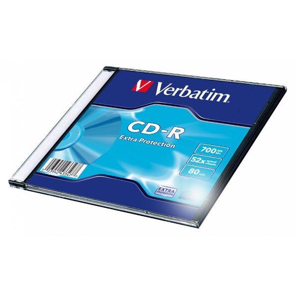 Диск DVD Verbatim 700 МБ 52X Extra Protection в тонкой коробке