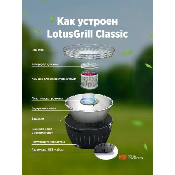 Угольный гриль Lotus Grill Classic Anthracite Grey