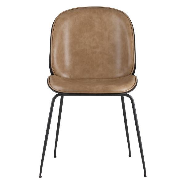 Стул Stool Group для кухни обеденный Турин, бежевая экокожа, черные ножки (комплект 2 шт)