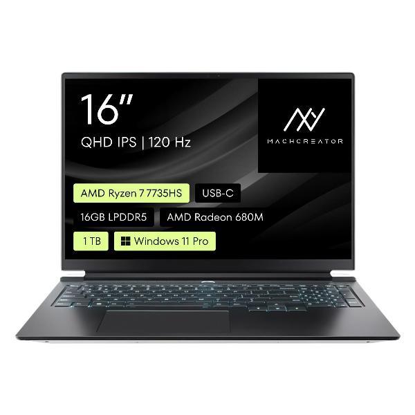 Ноутбук Machcreator Vision L16 SE 16"/Ryzen 7 7735HS/16Гб/1Тб/WIN 11Pro черно-белый (JJ00G800HRU)