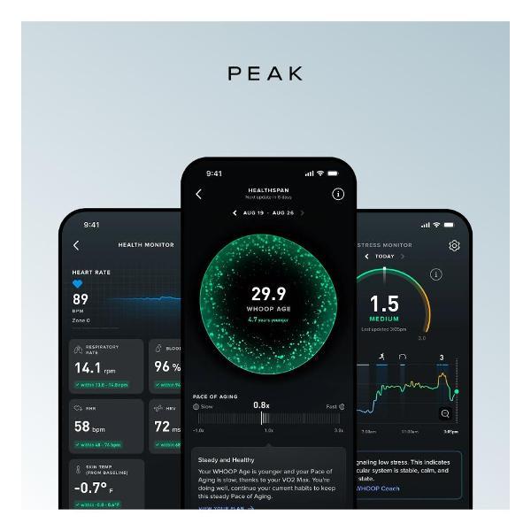 Фитнес-браслет Whoop 5.0 PEAK Black Titan