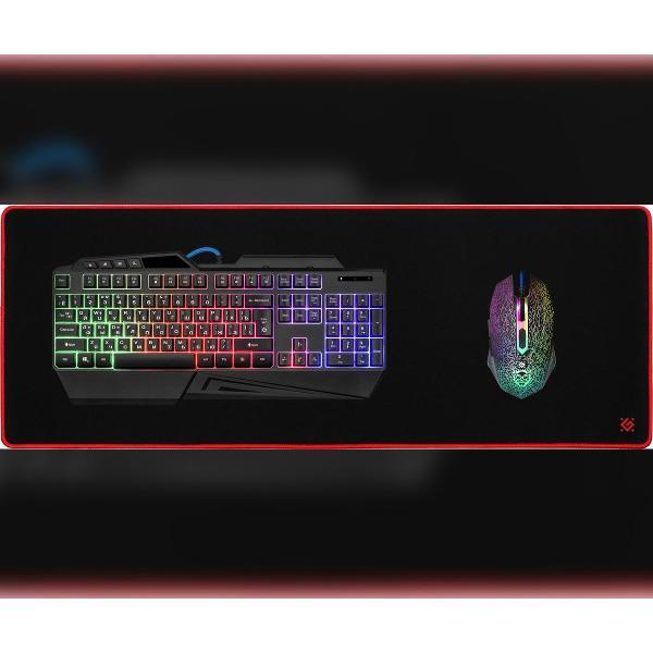 Игровой коврик Defender 800х300 Black Ultra