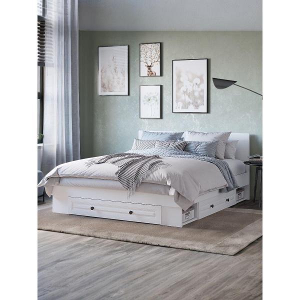 Кровать Правила мебели Ария белая (171948)