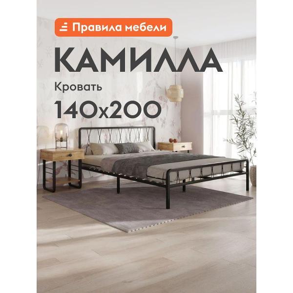 Кровать Правила мебели Камилла черная (149673)