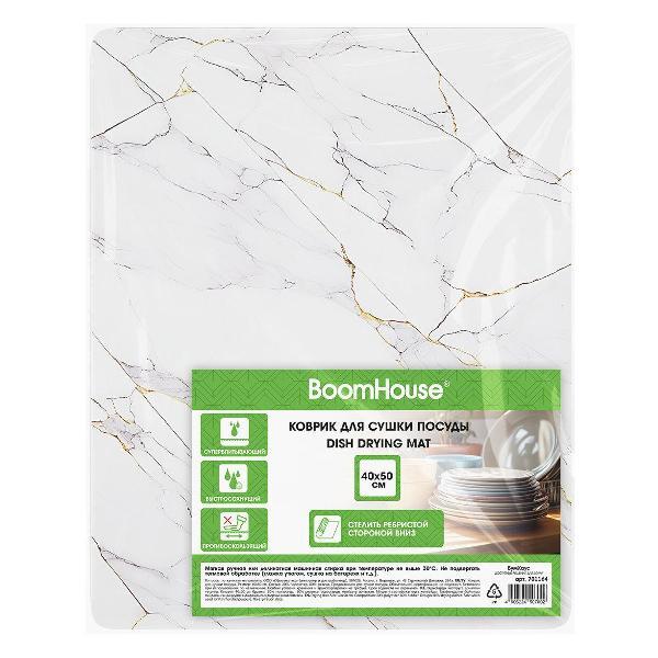 Коврик BoomHouse NANO 40х50см МРАМОР белый