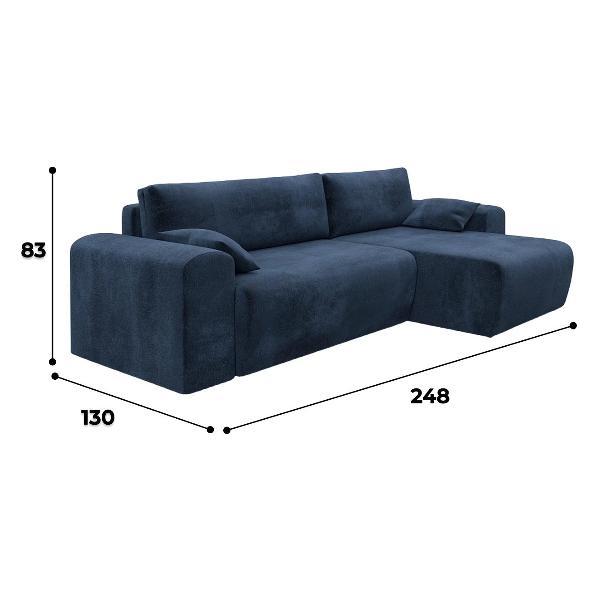 Диван Лига Диванов Лига-099 угол универсальный (полностью велюр TOWER 13 синий)
