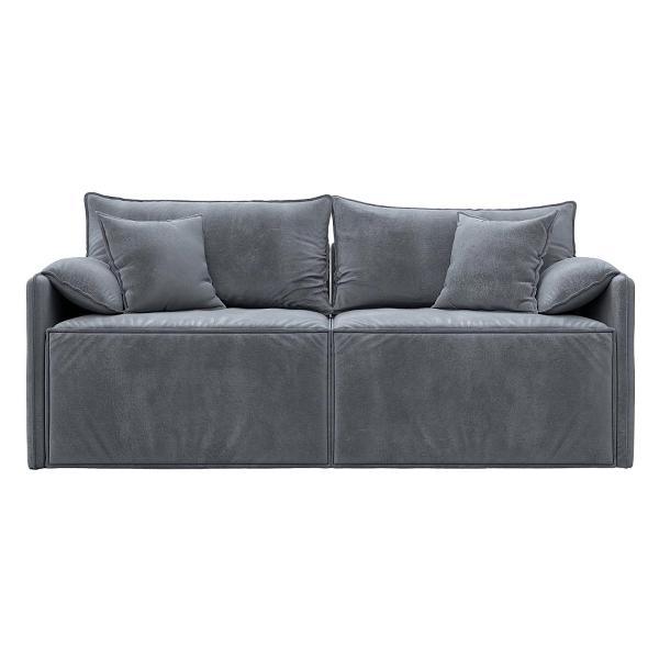 Диван Лига Диванов модульный Лига-106 (полностью велюр TOWER 10 серый)