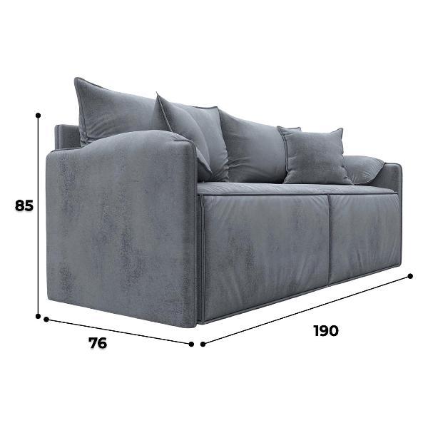 Диван Лига Диванов модульный Лига-106 (полностью велюр TOWER 10 серый)