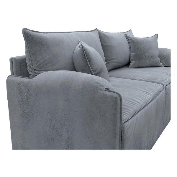 Диван Лига Диванов модульный Лига-106 (полностью велюр TOWER 10 серый)