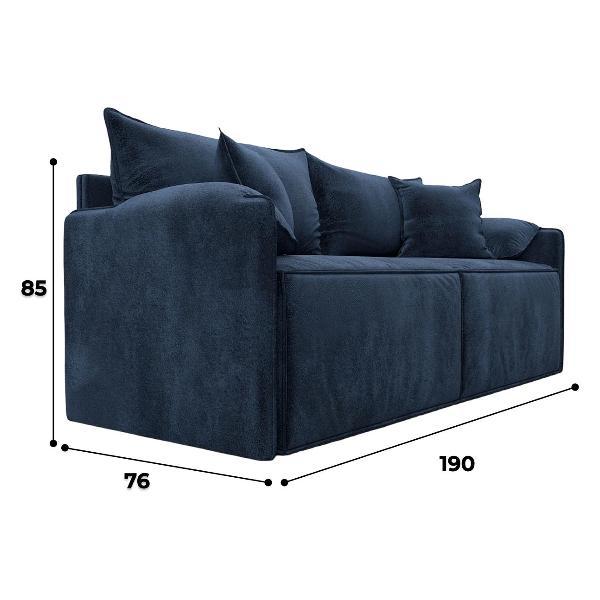 Диван Лига Диванов модульный Лига-106 (полностью велюр TOWER 13 синий)