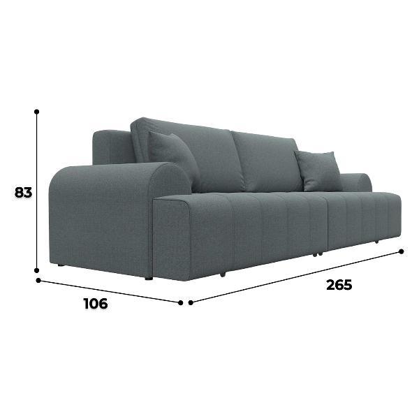 Диван Лига Диванов Лига-080 (полностью рогожка Амур 07 серый)