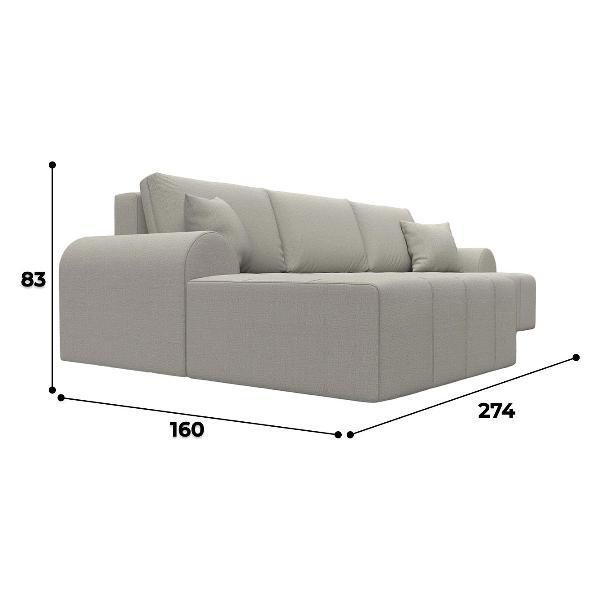 Диван Лига Диванов Лига-080 угол левый (полностью рогожка Амур 02 бежевый)