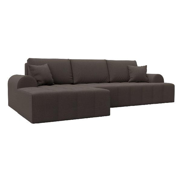 Диван Лига Диванов Лига-080 угол левый (полностью рогожка Амур 05 коричневый)