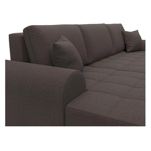 Диван Лига Диванов Лига-080 угол левый (полностью рогожка Амур 05 коричневый)