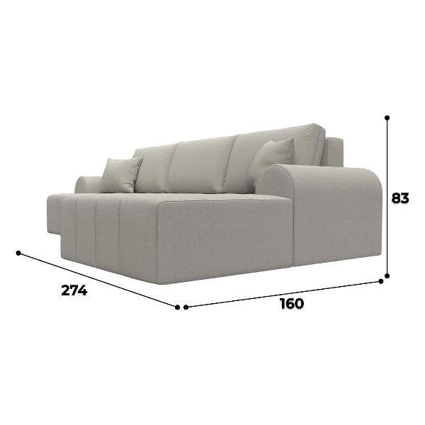Диван Лига Диванов Лига-080 угол правый (полностью рогожка Амур 02 бежевый)