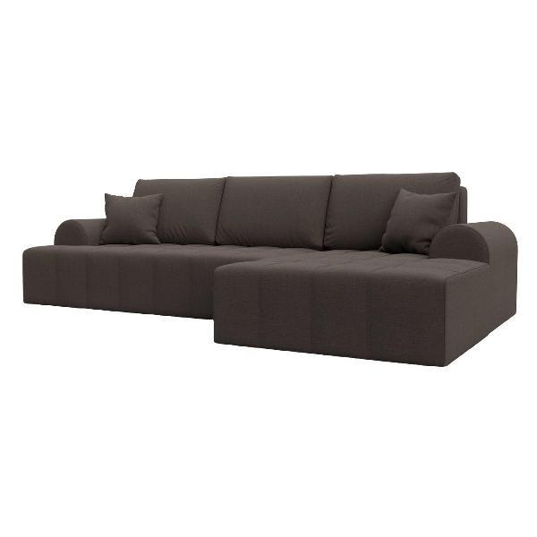 Диван Лига Диванов Лига-080 угол правый (полностью рогожка Амур 05 коричневый)