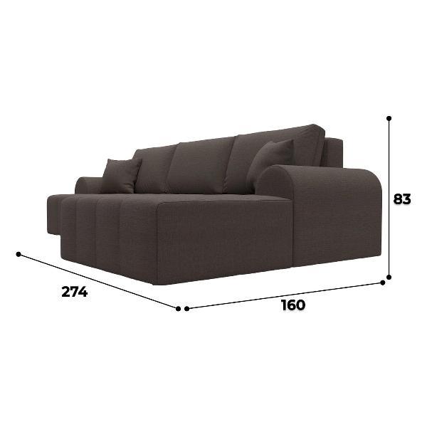 Диван Лига Диванов Лига-080 угол правый (полностью рогожка Амур 05 коричневый)