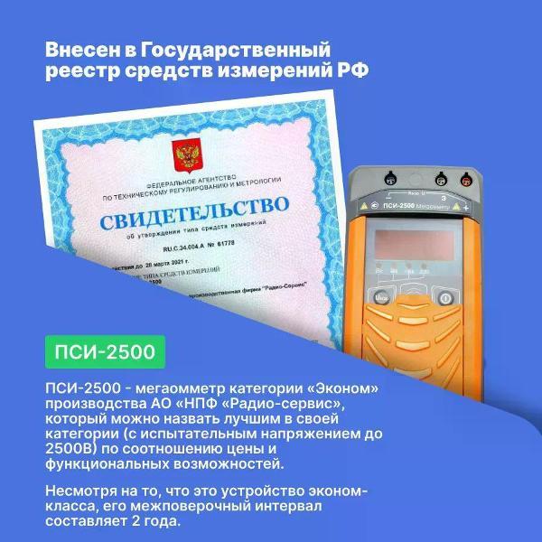 Измеритель сопротивления Радио-Сервис ПСИ-2500