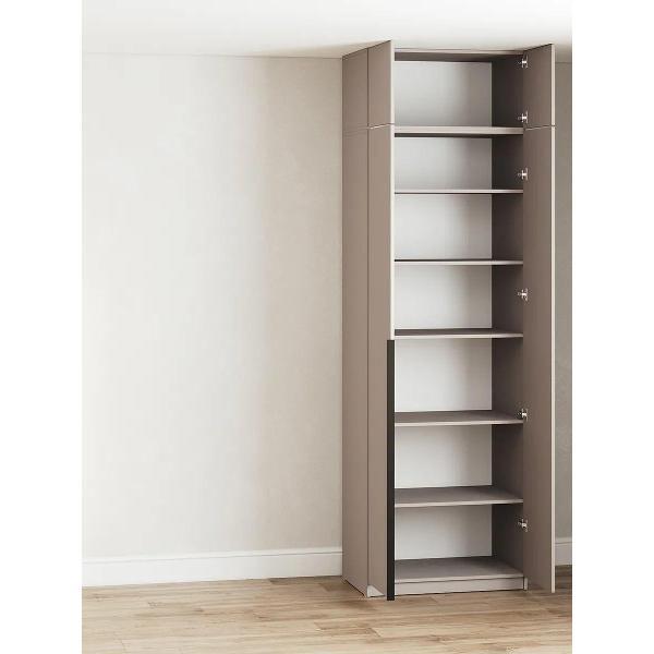 Шкаф Правила мебели Сеул 2 двери, с полками, с антресолью, 80.1х50.6х260 см, Меланж