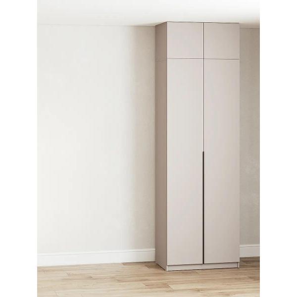 Шкаф Правила мебели Сеул 2 двери, с полками, со штангой для одежды, с антресолью, 80.1х50.6х260 см, Меланж