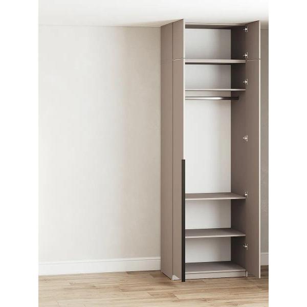 Шкаф Правила мебели Сеул 2 двери, с полками, со штангой для одежды, с антресолью, 80.1х50.6х260 см, Меланж