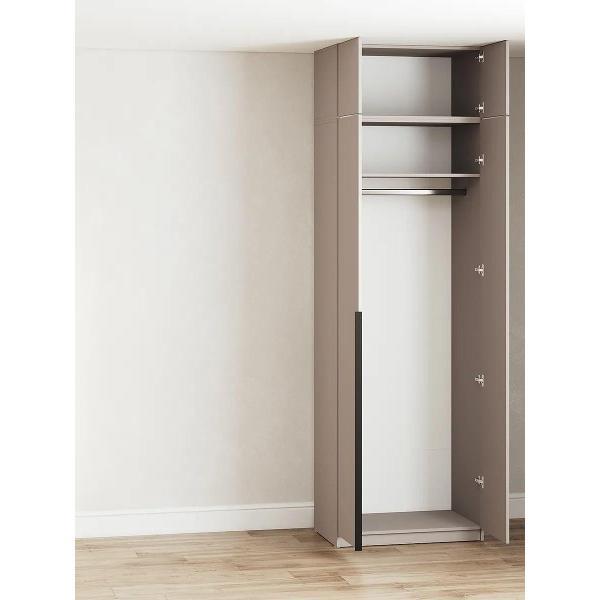 Шкаф Правила мебели Сеул 2 двери, со штангой для одежды, с ящиками, с антресолью, 80.1х50.6х260 см, Меланж