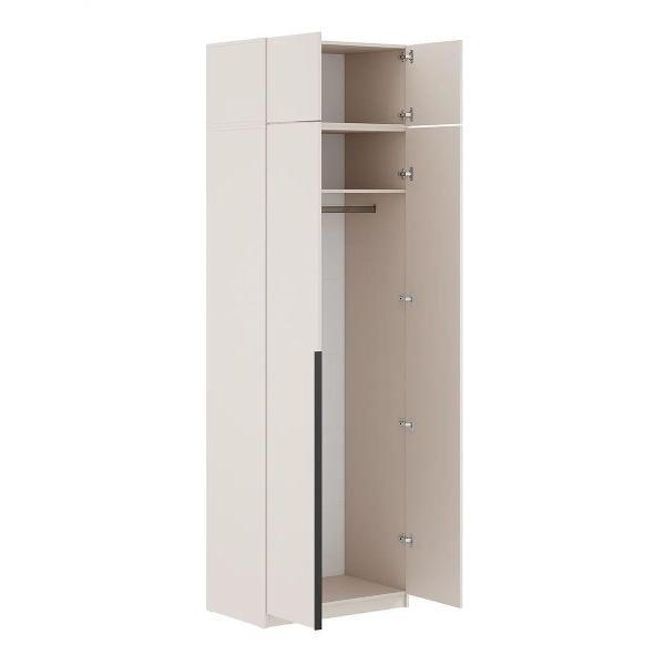 Шкаф Правила мебели Сеул 2 двери, со штангой для одежды, с ящиками, с антресолью, 80.1х50.6х260 см, Меланж