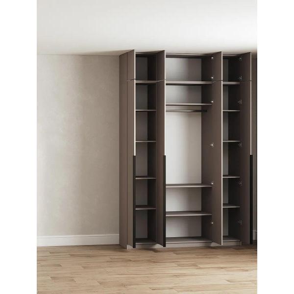 Шкаф Правила мебели Сеул 4 двери, с полками, со штангой для одежды, с антресолью, 160.1х50.6х260 см, Меланж