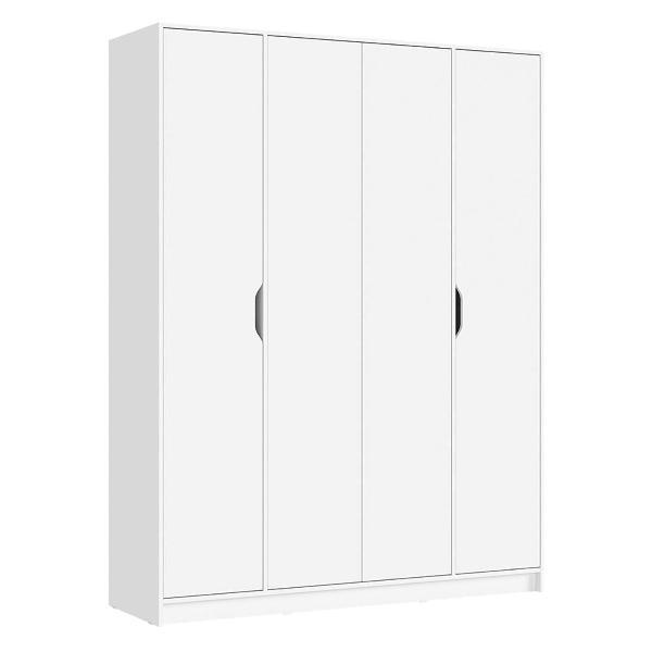 Шкаф Правила мебели Руна четырехдверный с полками, со штангой, 160х50х210 см, Белый