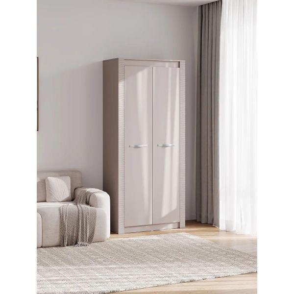 Шкаф Правила мебели Далия с полками, со штангой, 96х51х220 см, Кашемир