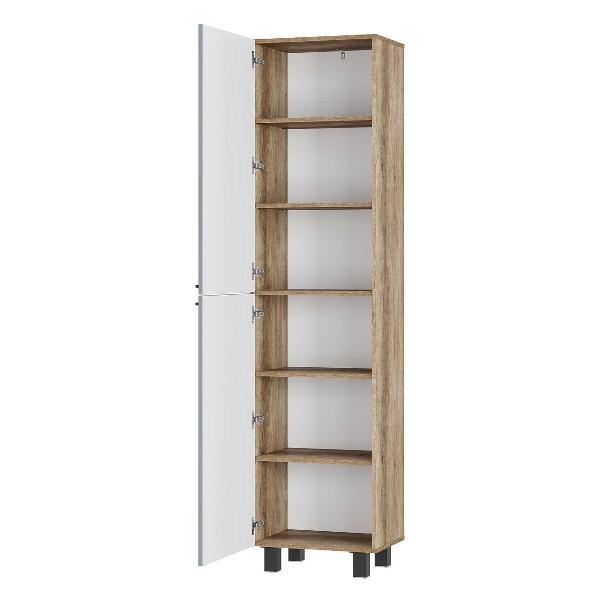 Шкаф Правила мебели Олива с полками, 50х37.2х201.5 см, Дуб Каньон / Шарли бриз