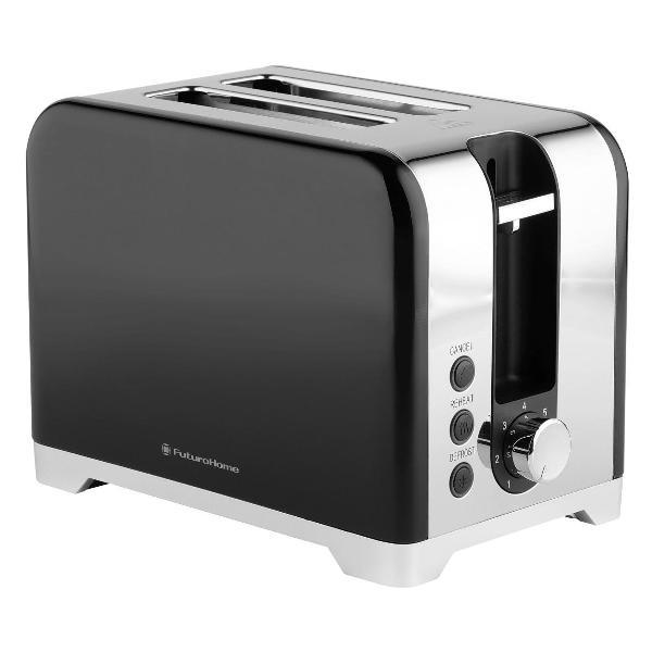 Тостер FuturoHome FT-80B, ретро, 930 Вт, 7 режимов, черный