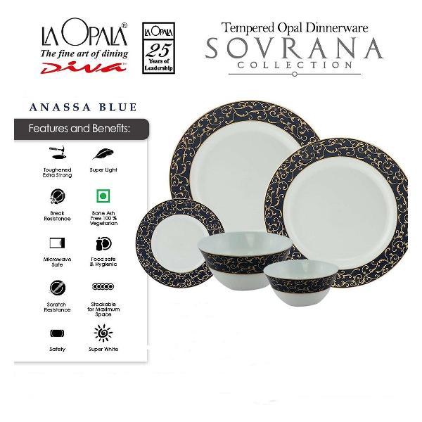 Тарелка суповая LA OPALA Sovrana, Anassa Blue 225 мм 6шт