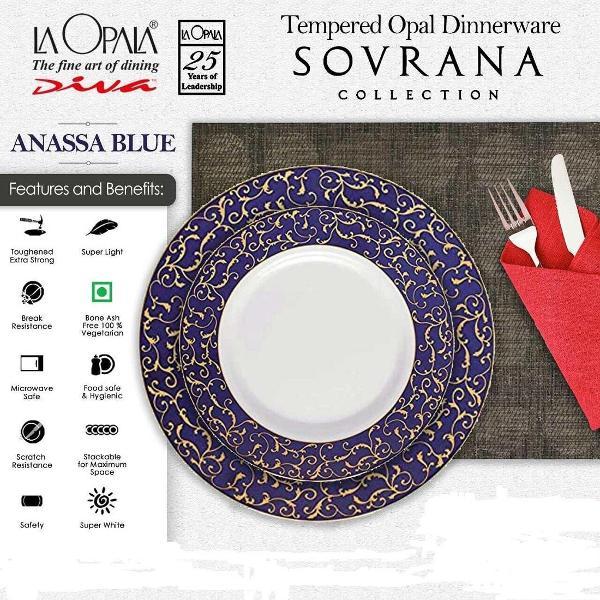 Тарелка суповая LA OPALA Sovrana, Anassa Blue 225 мм 6шт