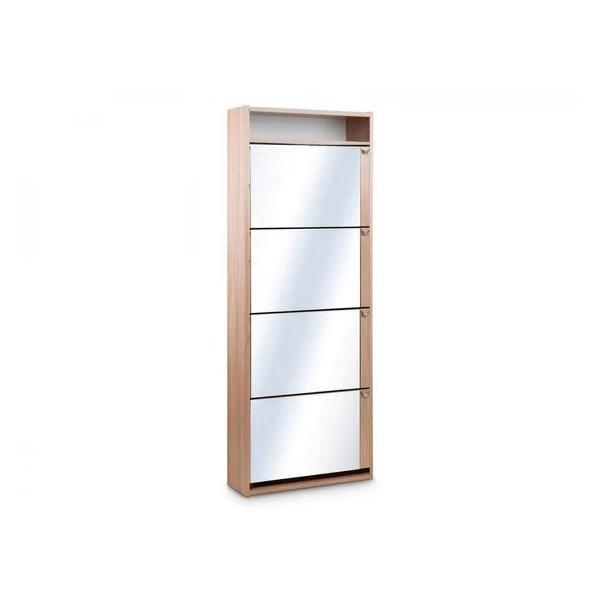 Обувница Правила мебели Комфорт К-4з с полкой, с зеркалом, 60х23х160 см,