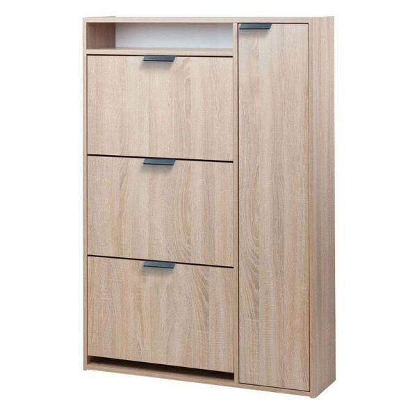 Обувница Правила мебели Комфорт ШК-3 с полками, 87.4х22.5х123.7 см, Дуб Сонома