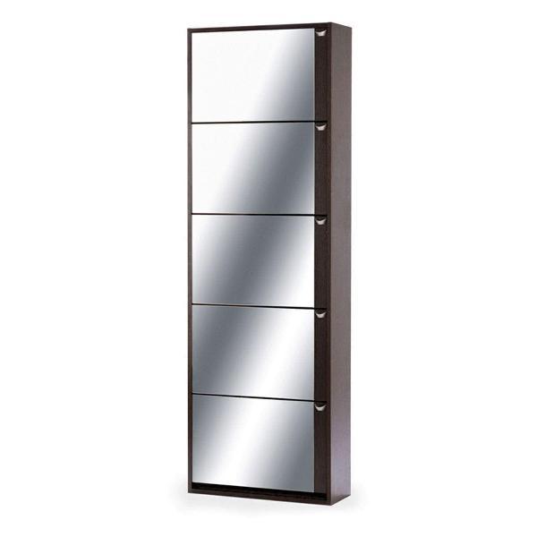 Обувница Правила мебели Комфорт К-5з с зеркалом, 60х23х182 см, Венге