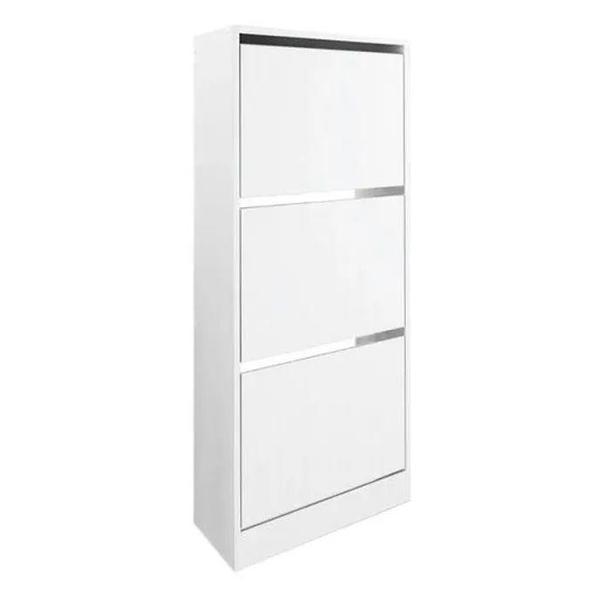 Обувница Правила мебели Лаком 3 с откидными дверцами, 52х22х122 см, Белый