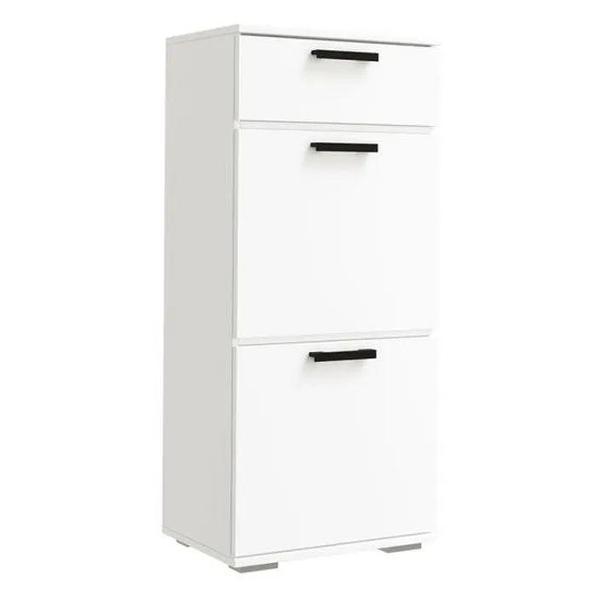 Обувница Правила мебели Алиса с полками, с ящиком, 50х35.4х111.5 см, Белый гладкий