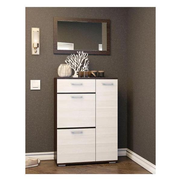 Обувница Правила мебели Алиса с полками, с ящиком, 80х35.4х111.5 см, Венге / Лоредо