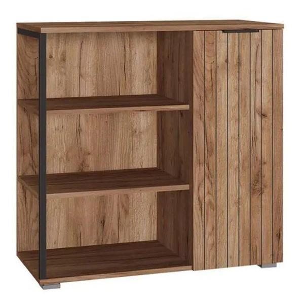 Комод Правила мебели для одежды и хранения вещей Гранд с полками, с доводчиками, 82х38.4х81.5 см, Дуб Крафт табачный / Черный, металл