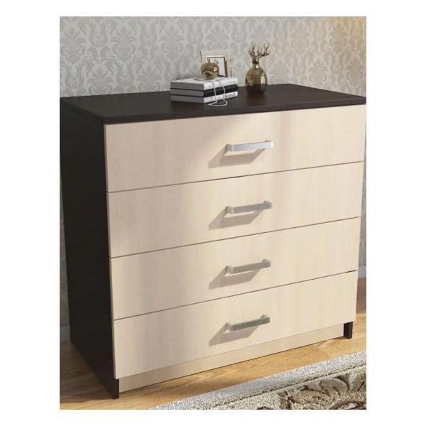 Комод Правила мебели для одежды и хранения вещей Эва с ящиками, 85х45х82 см, Венге / Дуб Молочный