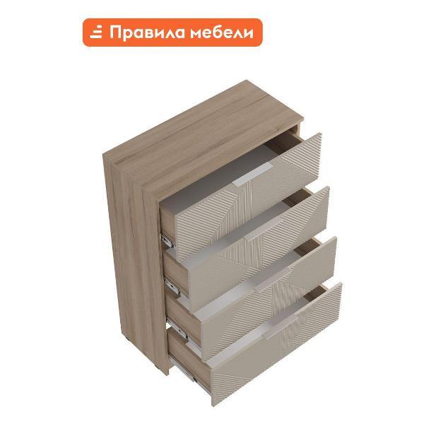 Комод Правила мебели для одежды и хранения вещей Лали с ящиками, 80.2х37.6х113.2 см, Дуб Смоки / Айриш