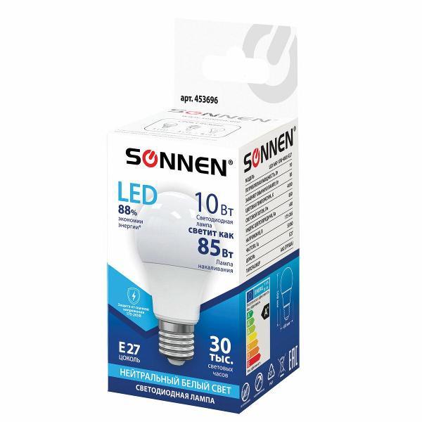 Лампочка Sonnen Е27 10(85)Вт 10шт нейтр бел