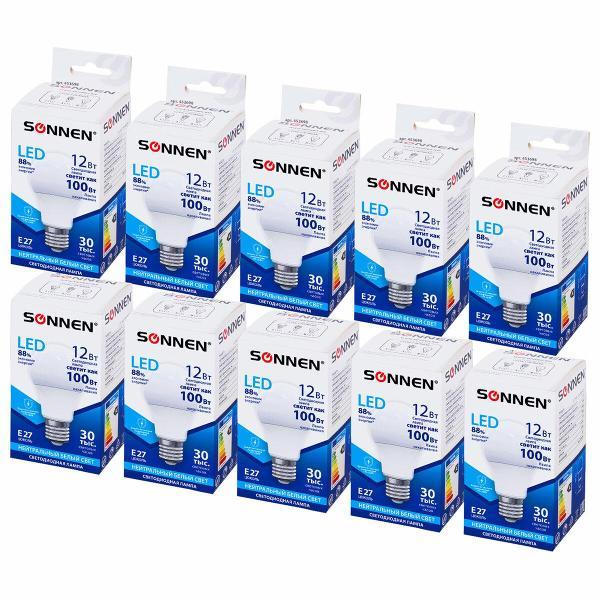 Лампочка Sonnen Е27 12(100)Вт 10шт нейт бел