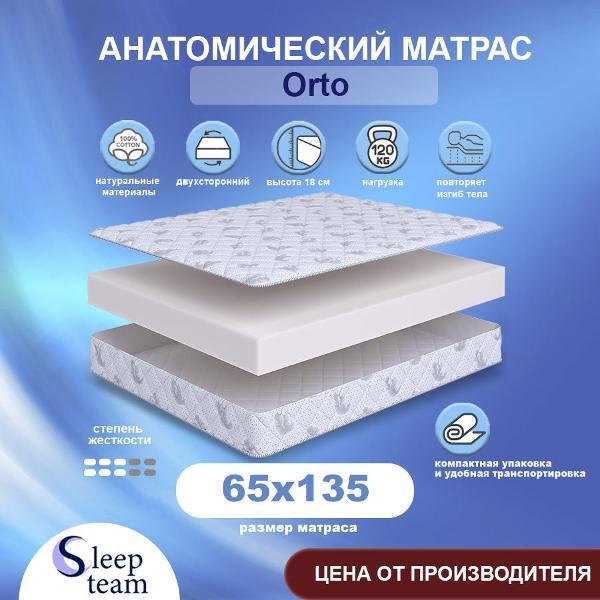 Матрас SleepTeam детский Orto 65х135, беспружинный, высота 18 см,