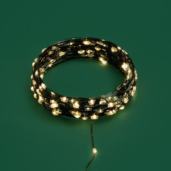 Электрогирлянда NEON-NIGHT Роса 20 м, тепло-белое свечение, 8 режимов, 200 диодов (LED-DEW-230V-IN-WW)