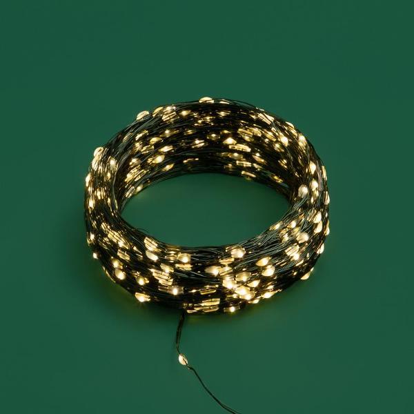 Электрогирлянда NEON-NIGHT Роса 50 м, тепло-белое свечение, 8 режимов, 500 диодов (LED-DEW-230V-IN-WW)